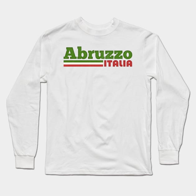 Abruzzo, Italia // Retro Italian Region Design Long Sleeve T-Shirt by DankFutura